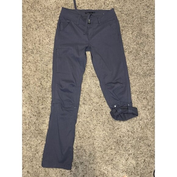 PRANA Halle Pant Gray Roll Up Convertible Straight Hiking Outdoor Sz 2 (29x31) - Picture 2 of 13